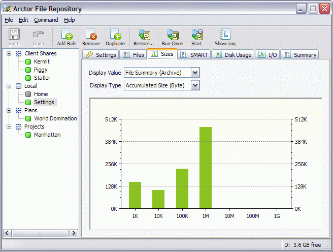 Arctor File Backup 3.6.6.1 screenshot