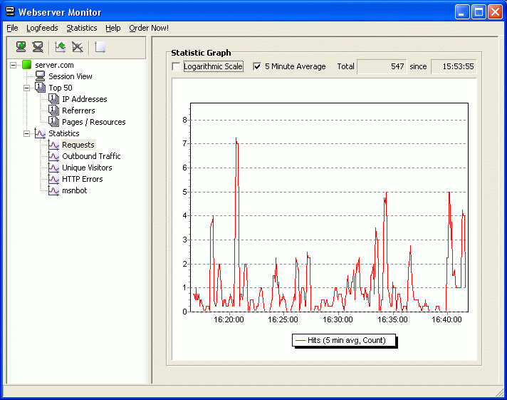 Screenshot of Webserver Monitor